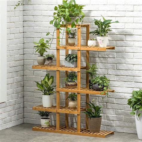 Magshion Wooden Flower Stands Plant Display Rack Choose 6 Shelves - Walmart.com