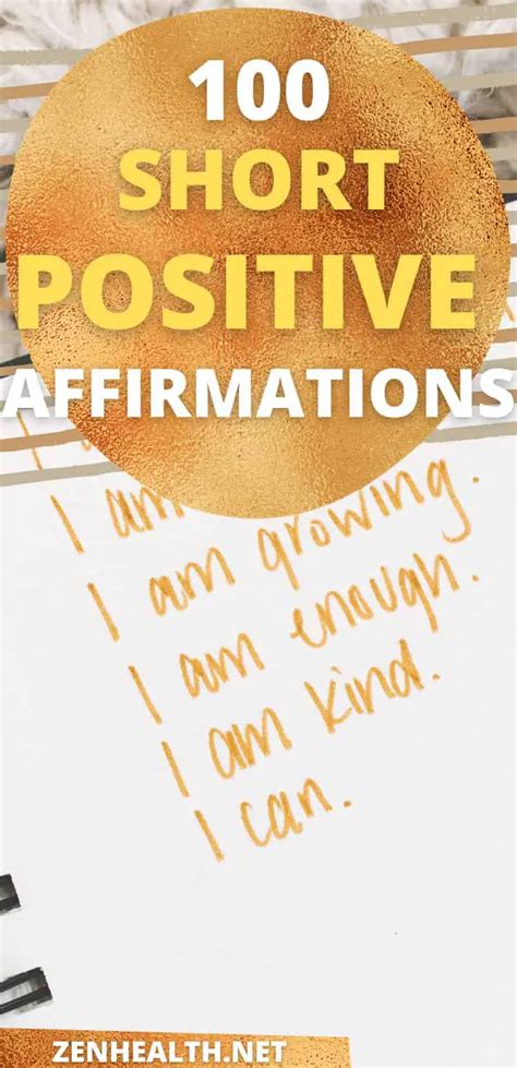 100 Short Positive Affirmations: Keep Repeating Them - Zenhealth