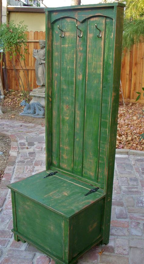 Hall Tree Coat Rack Storage Bench - Foter | Tree furniture, Entryway furniture, Old door