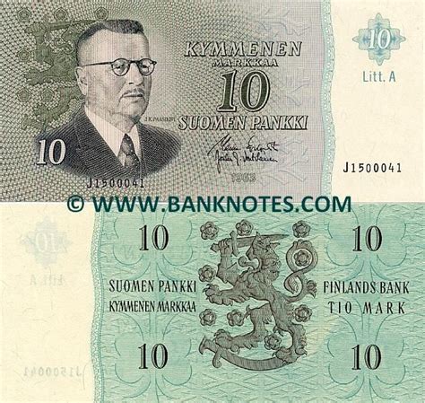 finland currency | Finland 10 Markka 1963 - Finnish Currency Bank Notes, Paper Money ...