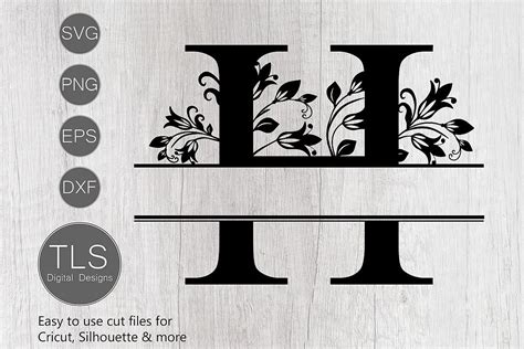 Split Monogram Letter H SVG, Letter H Monogram SVG (415158) | Monograms ...