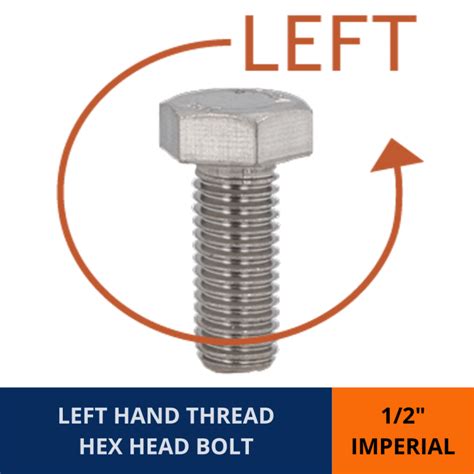 Left Hand Thread 1/2" IMPERIAL HIGH TENSILE HEX BOLT - Gold Coast Bolt ...