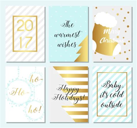 Warm wishes greeting christmas card with light blue background and gold ...