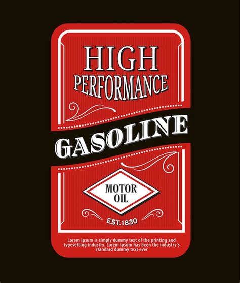 Premium Vector | Vintage gasoline label design