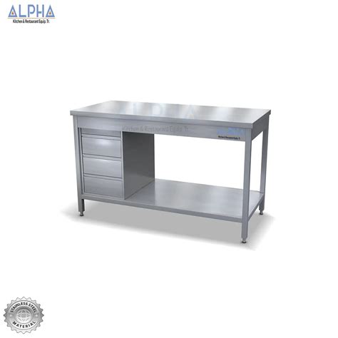 Steel Table with Drawers | Alpha Kitchen Factory