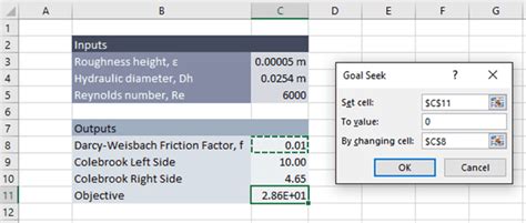 Colebrook Equation Solver in Excel - EngineerExcel