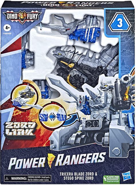 Power Rangers Dino Fury Zord Link Blue Black Combining Zords Action Figure Hasbro - ToyWiz