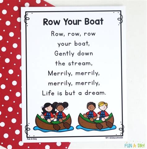 Row Row Row Your Boat Printable Poem - Fun-A-Day!