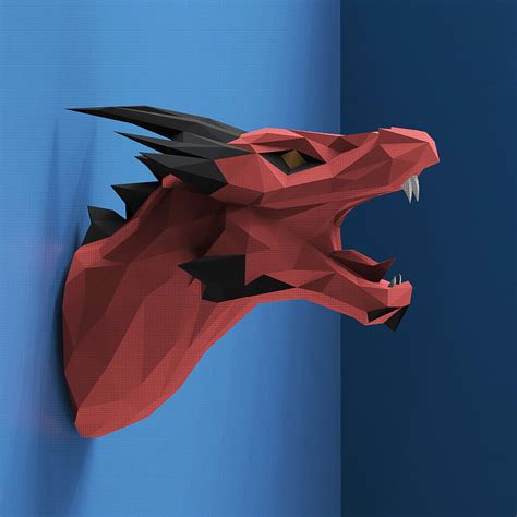 Papercraft Dragon Head, Paper Craft Dragon Head Model, Dragon Head PDF ...