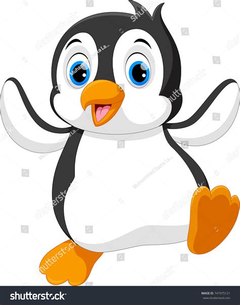 Vector Illustration Cute Baby Penguin Cartoon Stock Vector (Royalty Free) 747975121 | Shutterstock