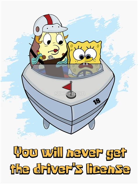 "spongebob driver's license-fan art" Sticker for Sale by soer-mon | Redbubble