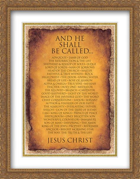 Names of Christ - And He Shall Be Called... 2x Matted 27x38 Large Gold Ornate Framed Art Print ...