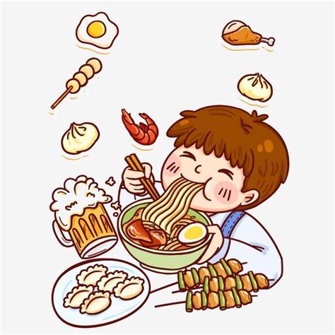 Eaten PNG Picture, Painted 3 17 Eaten Noodles For Boy Portraits, Painted, Comic, 317 PNG Image ...