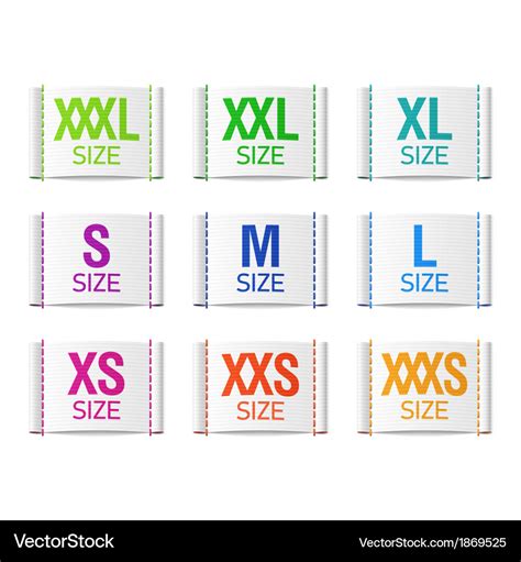 Size clothing labels Royalty Free Vector Image