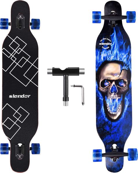 Amazon.com : Slendor Longboard Skateboard 42 inch Drop Through Deck ...