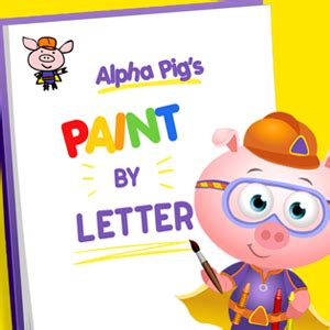 🕹️ Play Super Why Alpha Pig's Paint by Letter Game: Free Online Letter ...