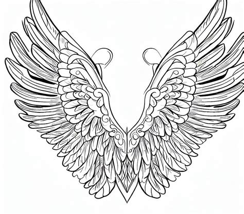 Drawing of Angel Wings coloring page - Download, Print or Color Online ...