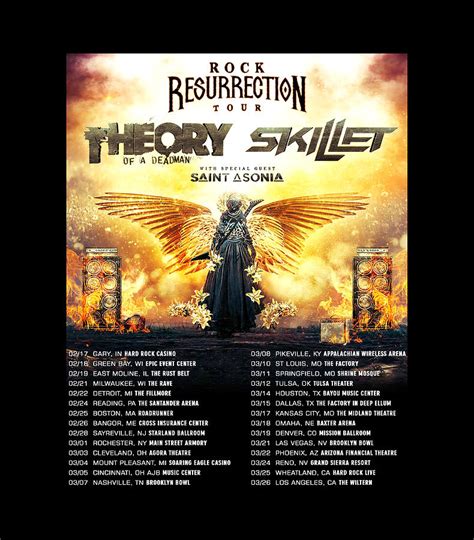 Rock Resurrection Theory Of A Deadman And Skillet Tour Dates 2023 Sk78 Digital Art by Sarah ...