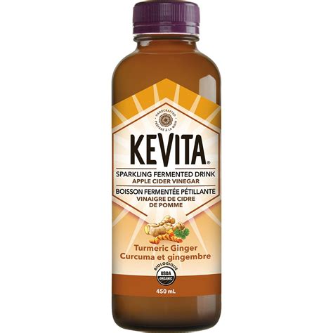 KeVita Apple Cider Vinegar Sparkling Fermented Turmeric Ginger Drink, 450mL Bottle | Walmart Canada