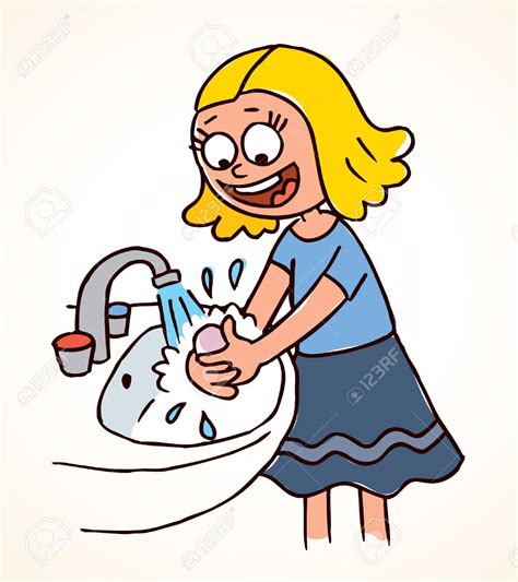 Little girl washing hands hand clip art jpg – Clipartix