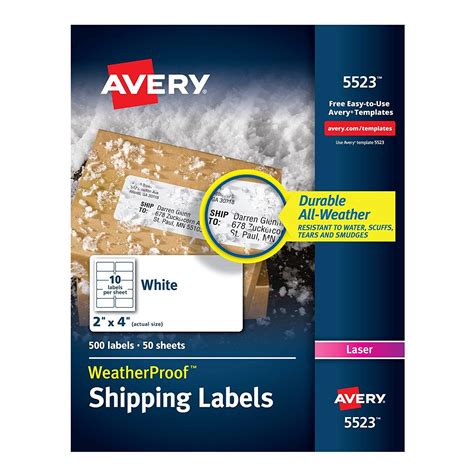 Avery WeatherProof Shipping Labels 2″ x 4″ (5523) – Office Systems Aruba