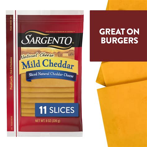 Sargento® Sliced Mild Natural Cheddar Cheese, 11 slices - Walmart.com