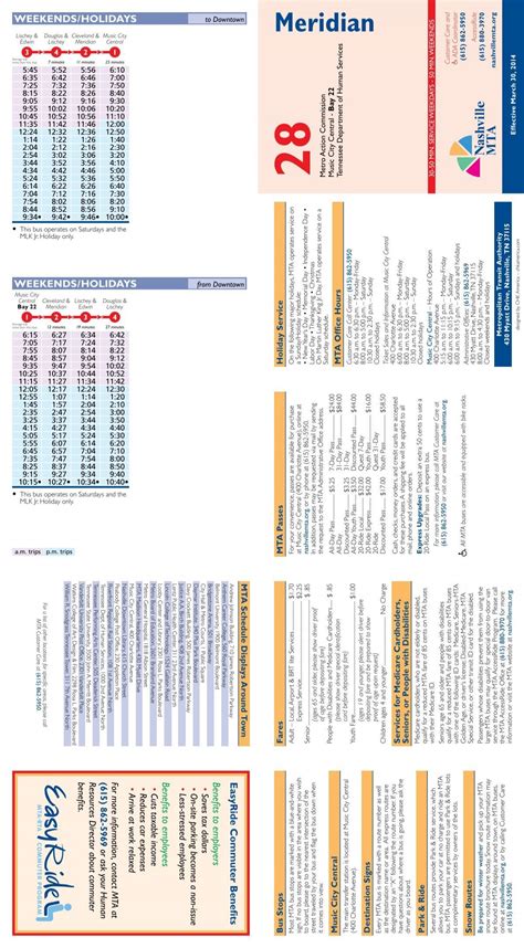 PDF Map & Schedule - Nashville MTA