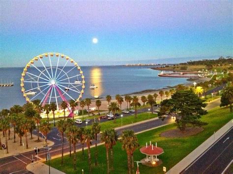 Moon over Corio Bay Geelong - City by the bay