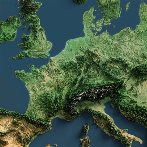 Europe Imagery Shaded Relief – Visual Wall Maps Studio