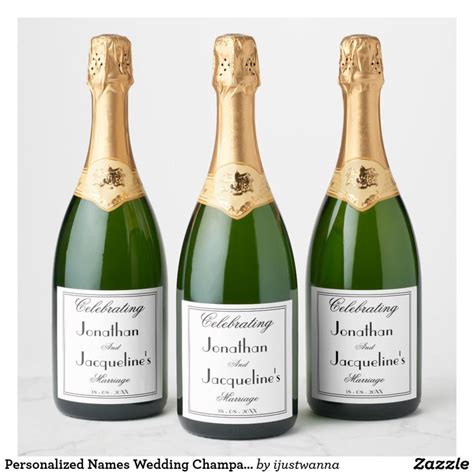 Personalized Names Wedding Champagne Bottle Labels. *All rights reserved. #ChampagneBottleLabel ...