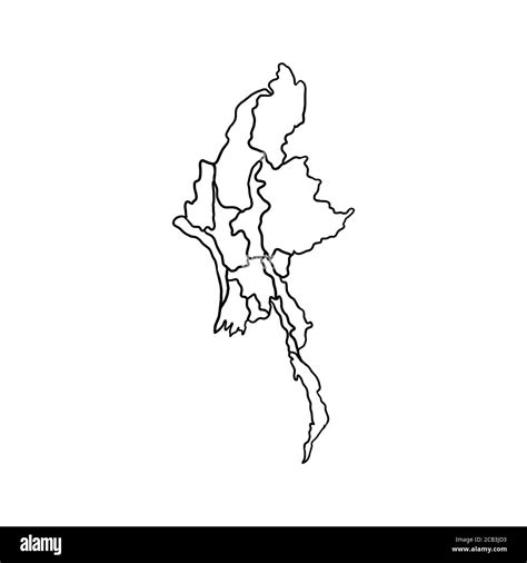 Blank Map Of Myanmar Svg Vector Outline Map | Porn Sex Picture