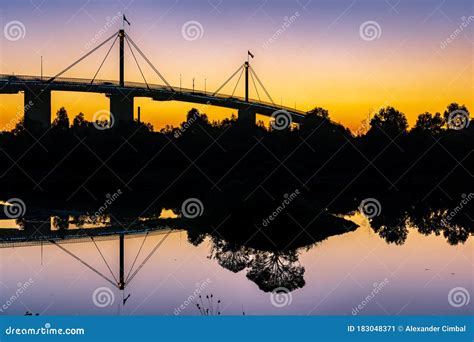 West Gate Bridge at Sunset As Seen from the West Gate Park, Melbourne, Australia Stock Image ...