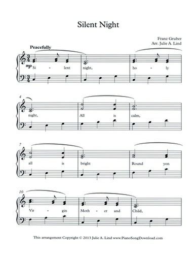 Printable Silent Night Piano Sheet Music - prntbl ...