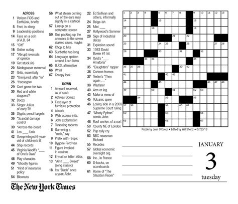 Ny times free daily crossword - tolfrex