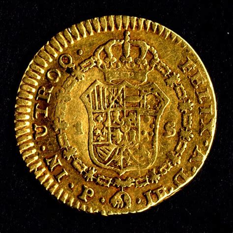 Rare pirate GOLD & spanish colonial coin * Escudo or Doubloon * Popayan ...