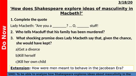 Masculinity In Macbeth | Teaching Resources