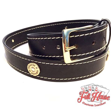 12-Gauge Shotgun Shell - Custom Leather Leather Belt – Full House ...