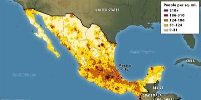 Mexico population map - Population map Mexico (Central America - Americas)