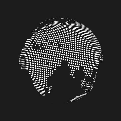 Premium Vector White Dotted D Earth World Map Globe In Black 23760 | Hot Sex Picture