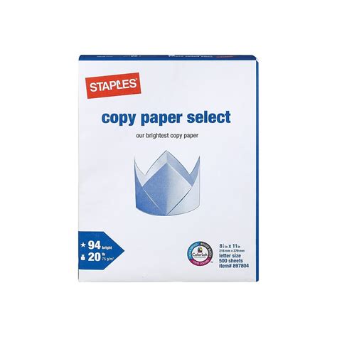 Staples Copy Paper Select Multipurpose/Fax/Laser/Inkjet Printer Paper, Letter Size (8.5 x 11 ...