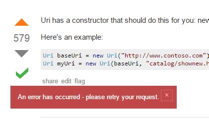 How to retry when I get "An error has occurred - please retry your request" - Meta Stack Exchange