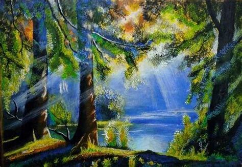 Sunlight through the heaven : r/acrylicpainting