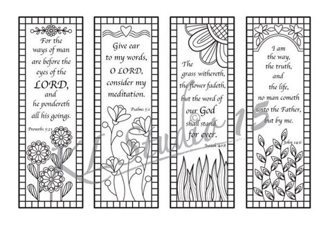 Bible Verse Coloring Bookmarks, Instant Download - Etsy | Coloring ...