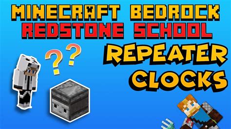 How to make simple repeater clocks: Redstone School - Minecraft Bedrock - YouTube