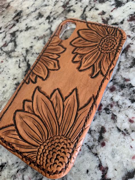 Hand tooled Leather Phone Case | Etsy