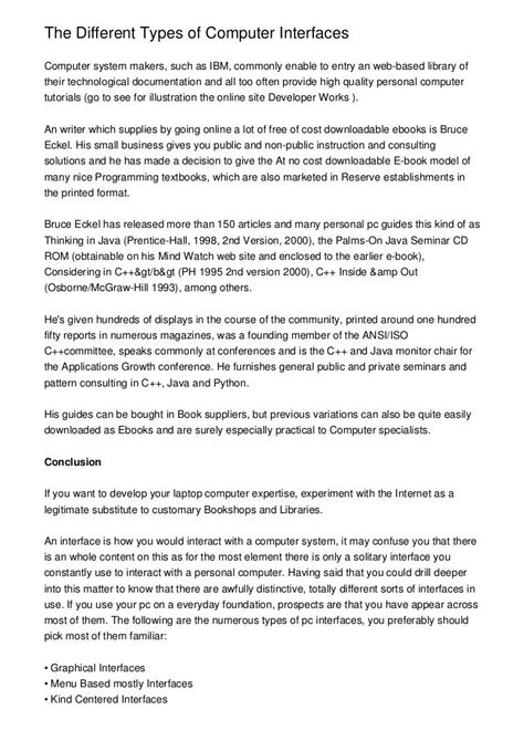The Different Types of Computer Interfaces
