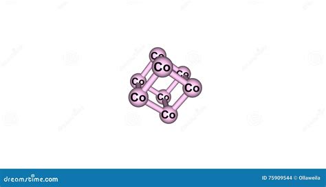 Cobalt Crystal Structure Isolated on White Stock Illustration - Illustration of chemical ...