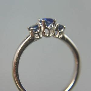 Ceylon Blue Sapphire 3-stone .925 Sterling Silver Ring - Etsy