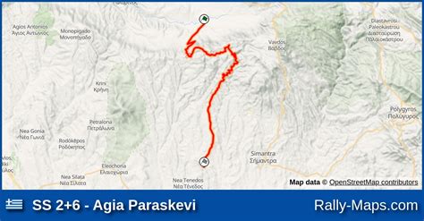 SS 2+6 - Agia Paraskevi stage map | Rally Thermaikou 2000 🌍 | Rally ...