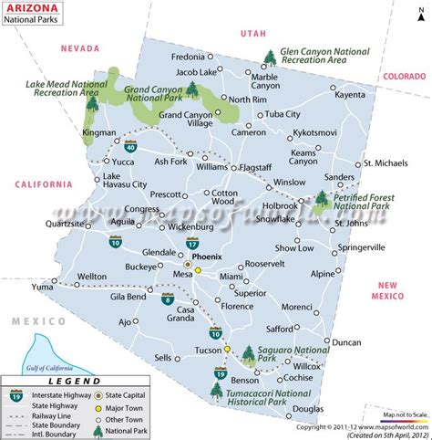 Arizona National Parks Map